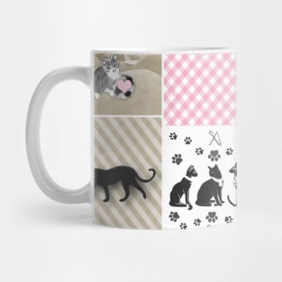 Cat Lovers Patchwork Pattern Mug